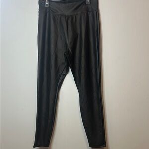 MERONA Women's  Faux Leather‎ Black Leggings Size Large Fits Like A Size 12